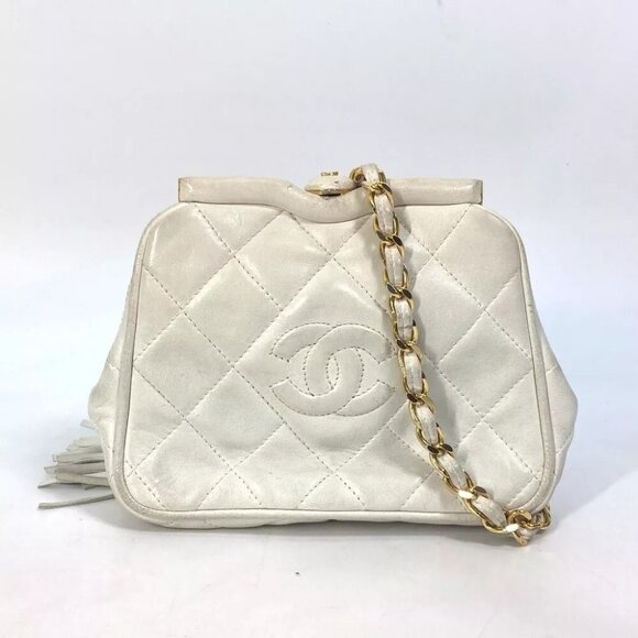 CHANEL CC Mark CC Matelasse Quilted Kisslock Waist Pouch Chain with Fringe - Picture 1 of 16